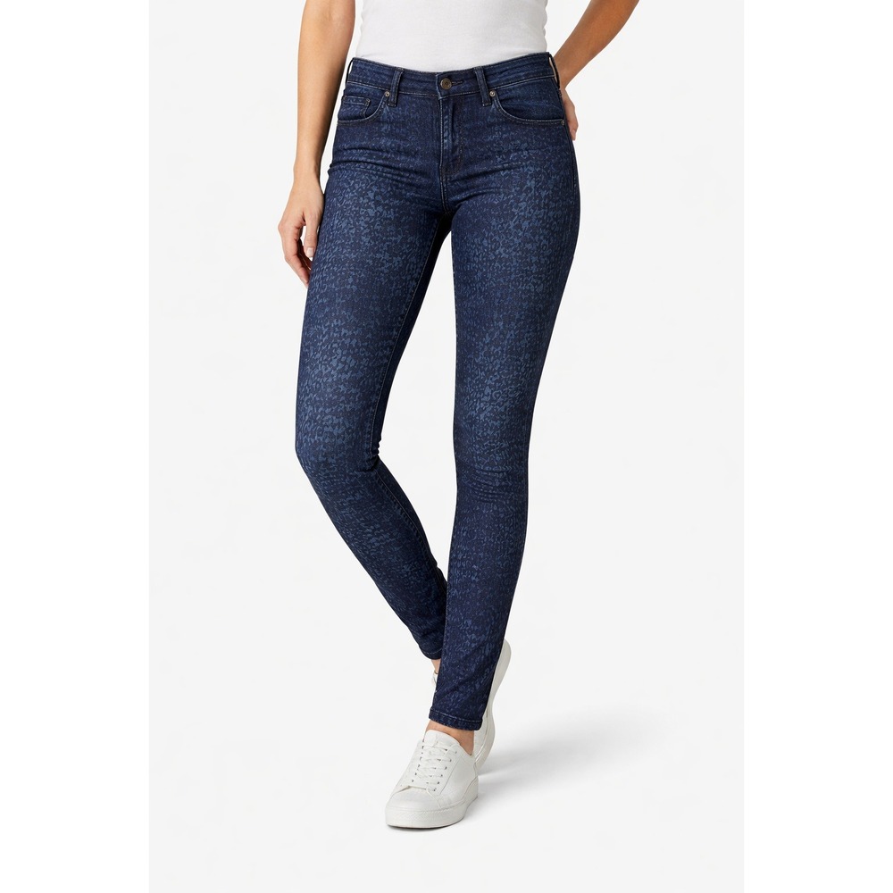 7 For All Mankind Skinny Jeans Animal Print Blue Stretch Women‎ 28x32*